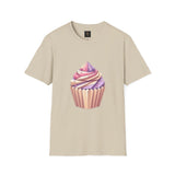 Cupcake Graphic Unisex Softstyle T-Shirt, Cute Dessert Tee, Birthday Gift, Foodie Apparel, Sweet Treat Lover Shirt